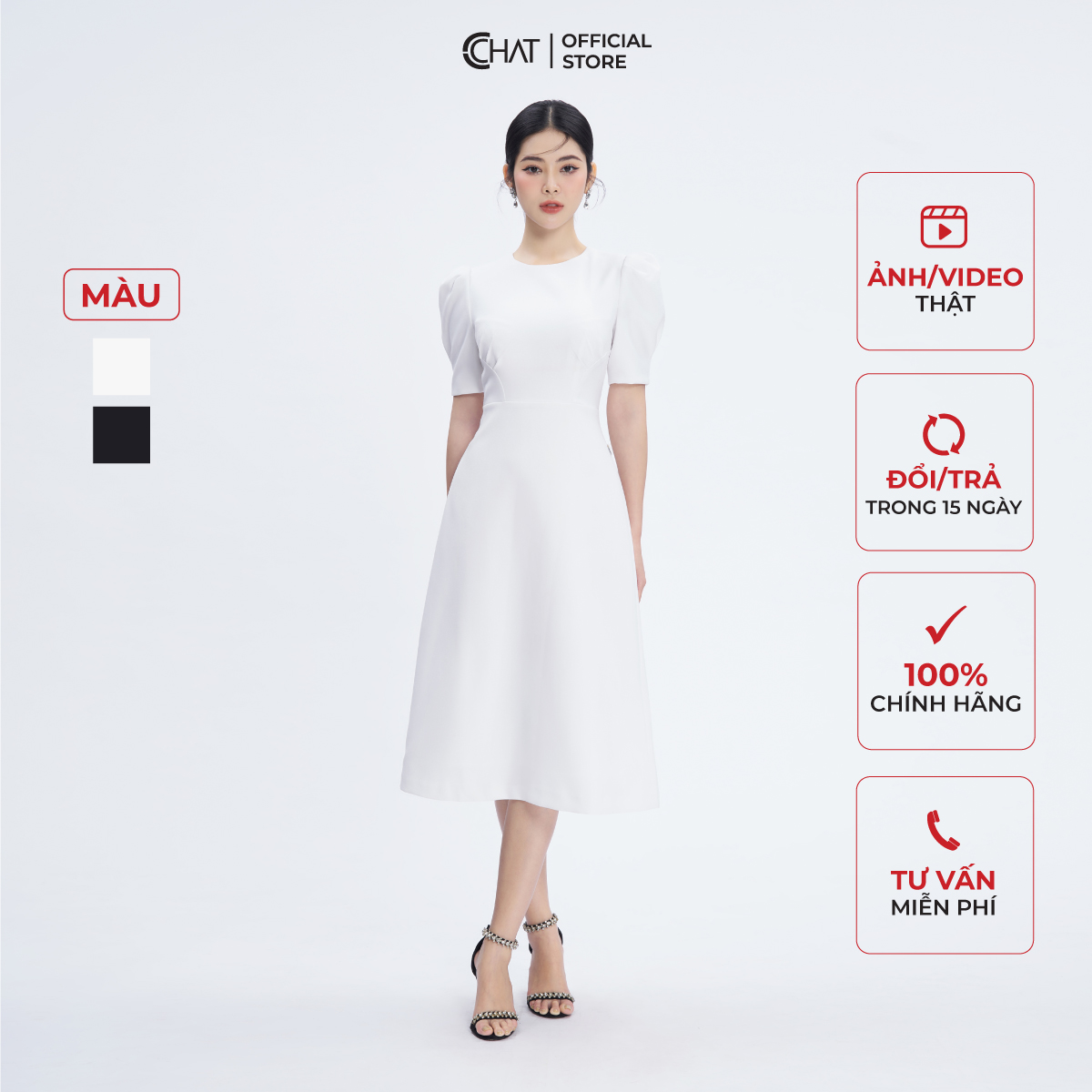 Đầm Nữ Bổ Ngực Ly Xếp Chất Liệu Tuytsi Cao Cấp 53VNS2004XT