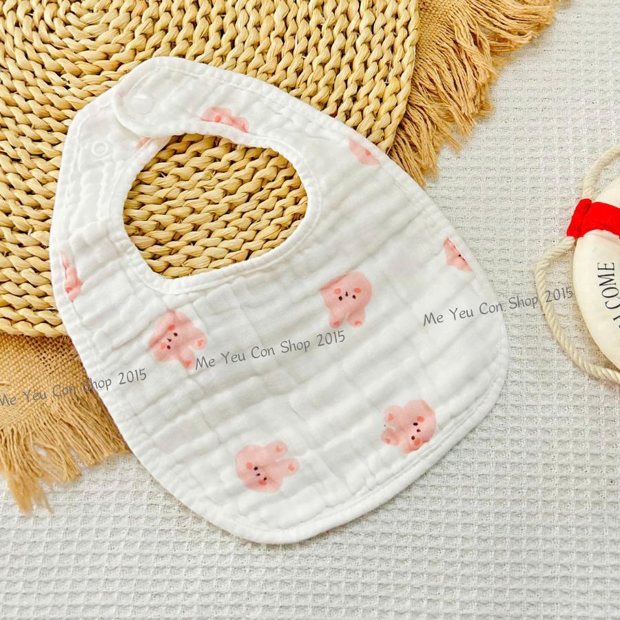 Yếm Xô Cúc Bấm Mềm Mịn, Thấm Hút Tốt Cho Bé