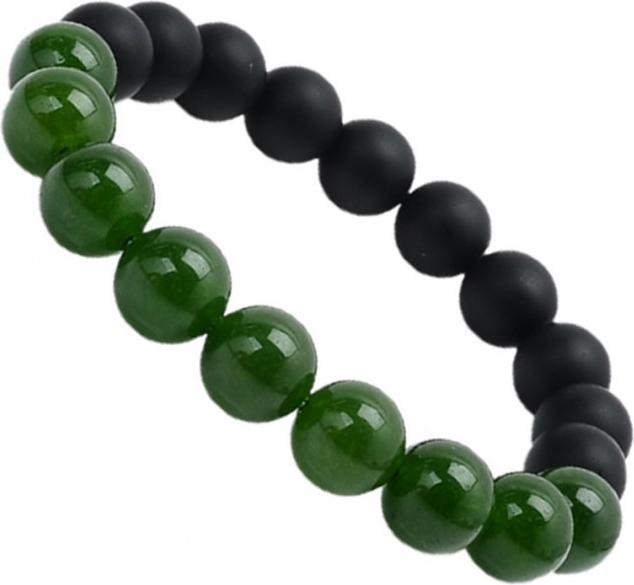 Vòng Tay Đá Cẩm Thạch Xanh Đá Onyx Đen Tự Nhiên 10MM