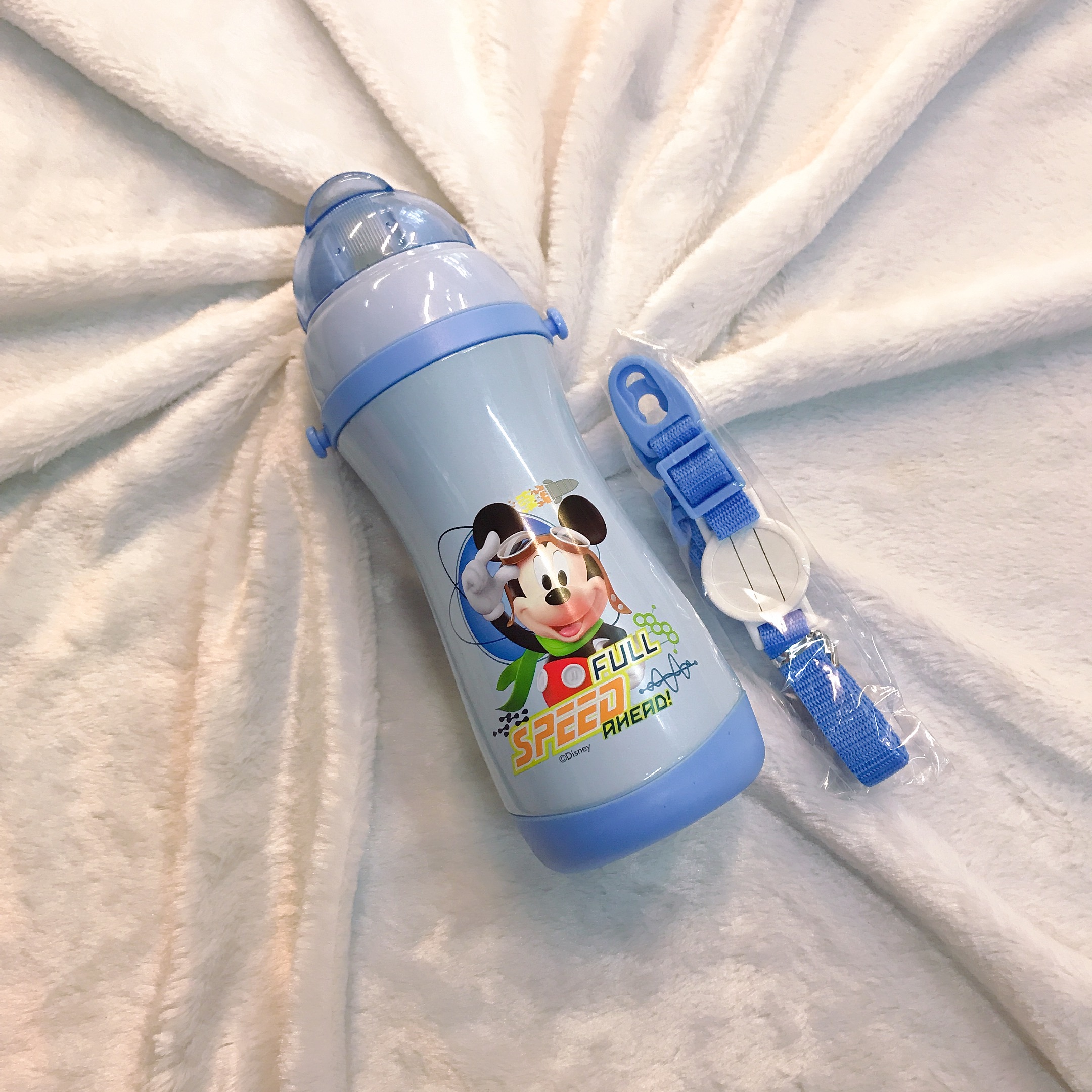 Bình nước giữ nhiệt hình chuột Mickey màu xanh cho trẻ em, các bé, học sinh -  - WD-3423MK