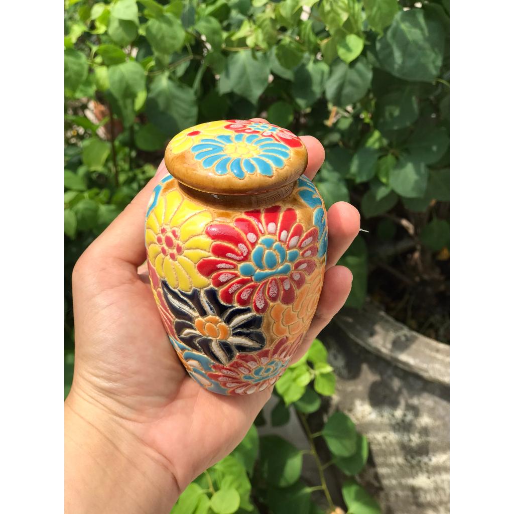CHUM BÁCH HOA GỐM SỨ TRANG TRÍ DECOR HỦ NHỎ