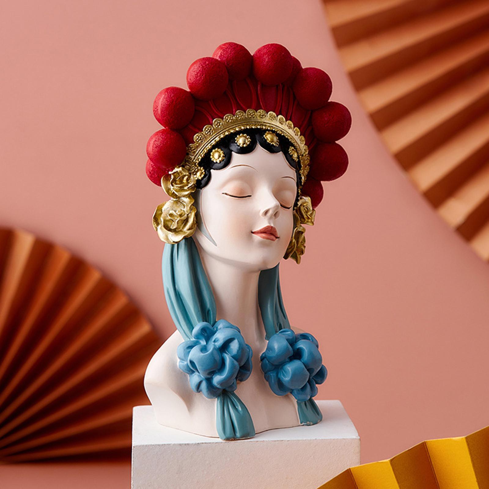 Peking Opera Doll Statue Figurine Sculpture for Fireplace Tabletop Bookcase