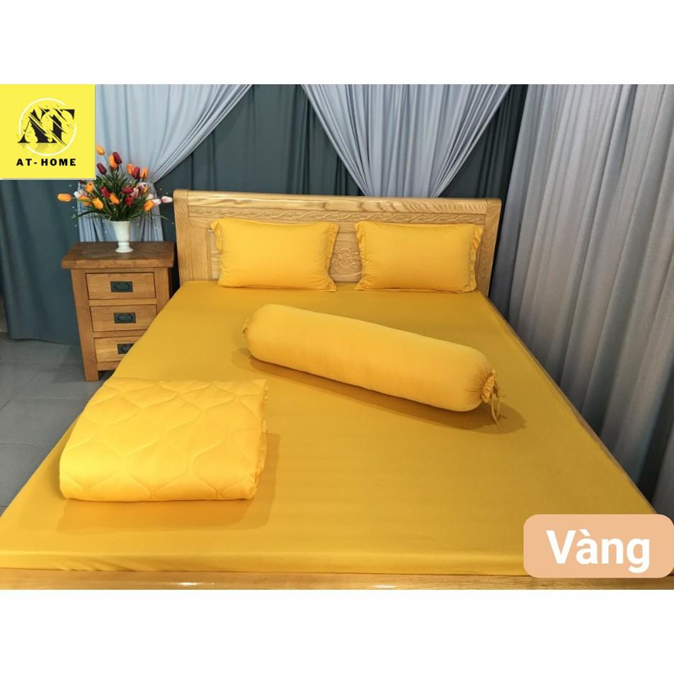 Bộ 4 Món Ga Gối Thun Mát Mềm Thun Lạnh Cao Cấp Thương hiệu L - Màu Vàng