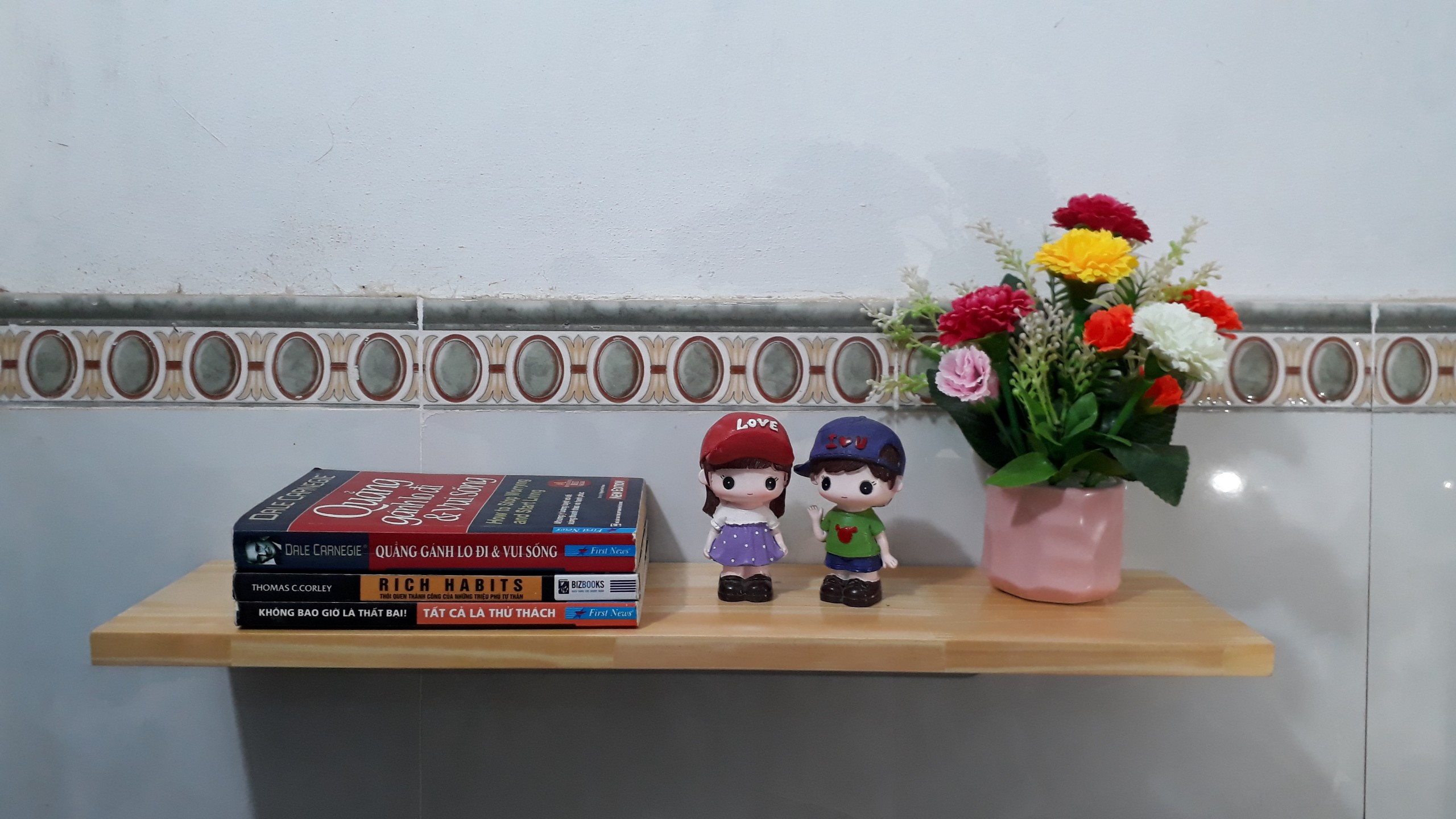 Set 3 thanh Kệ gỗ thông treo tường Giá gắn tường decor trang trí nhà cửa bền đẹp sâu 15 cm