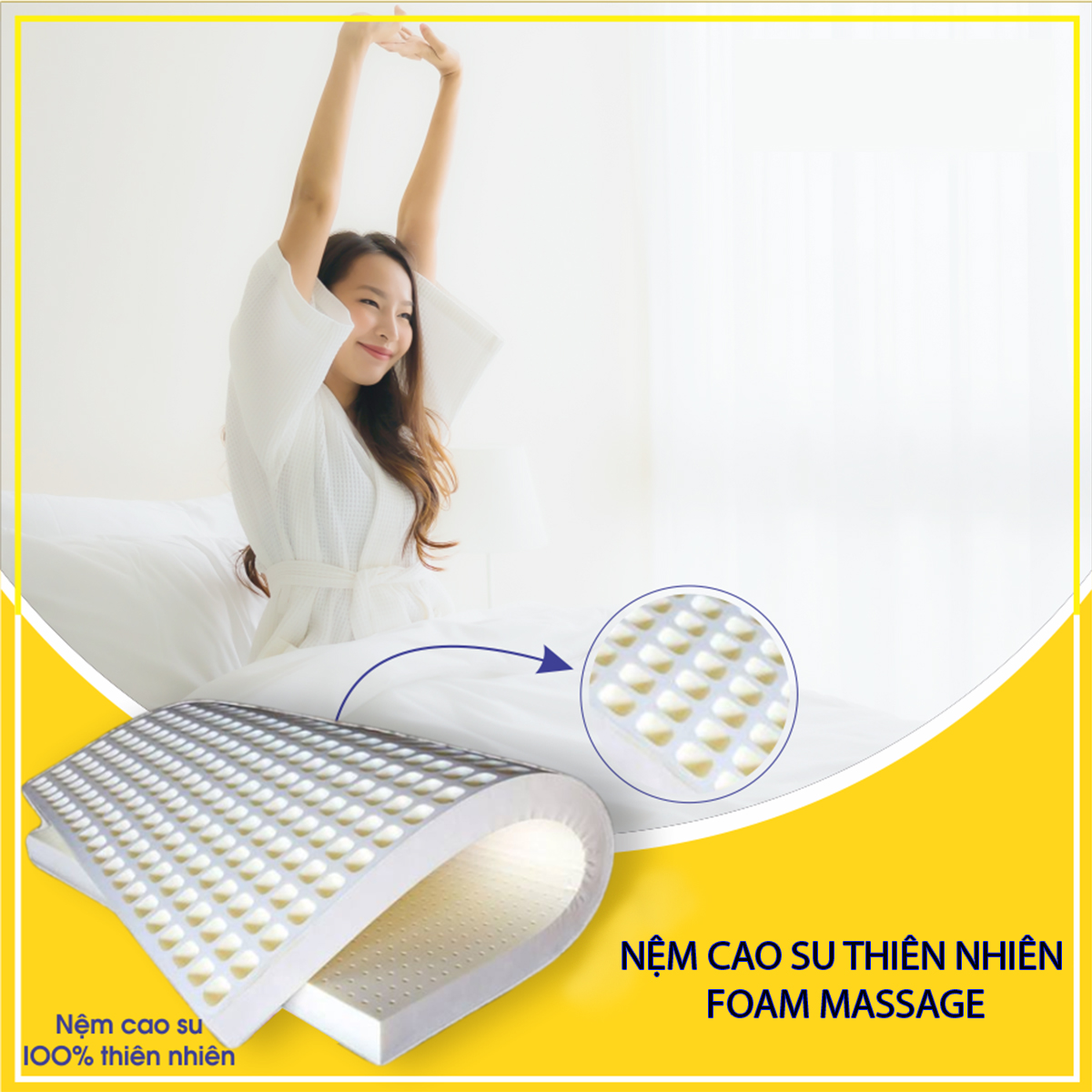 Nệm cao Su Thiên Nhiên Foam Massage