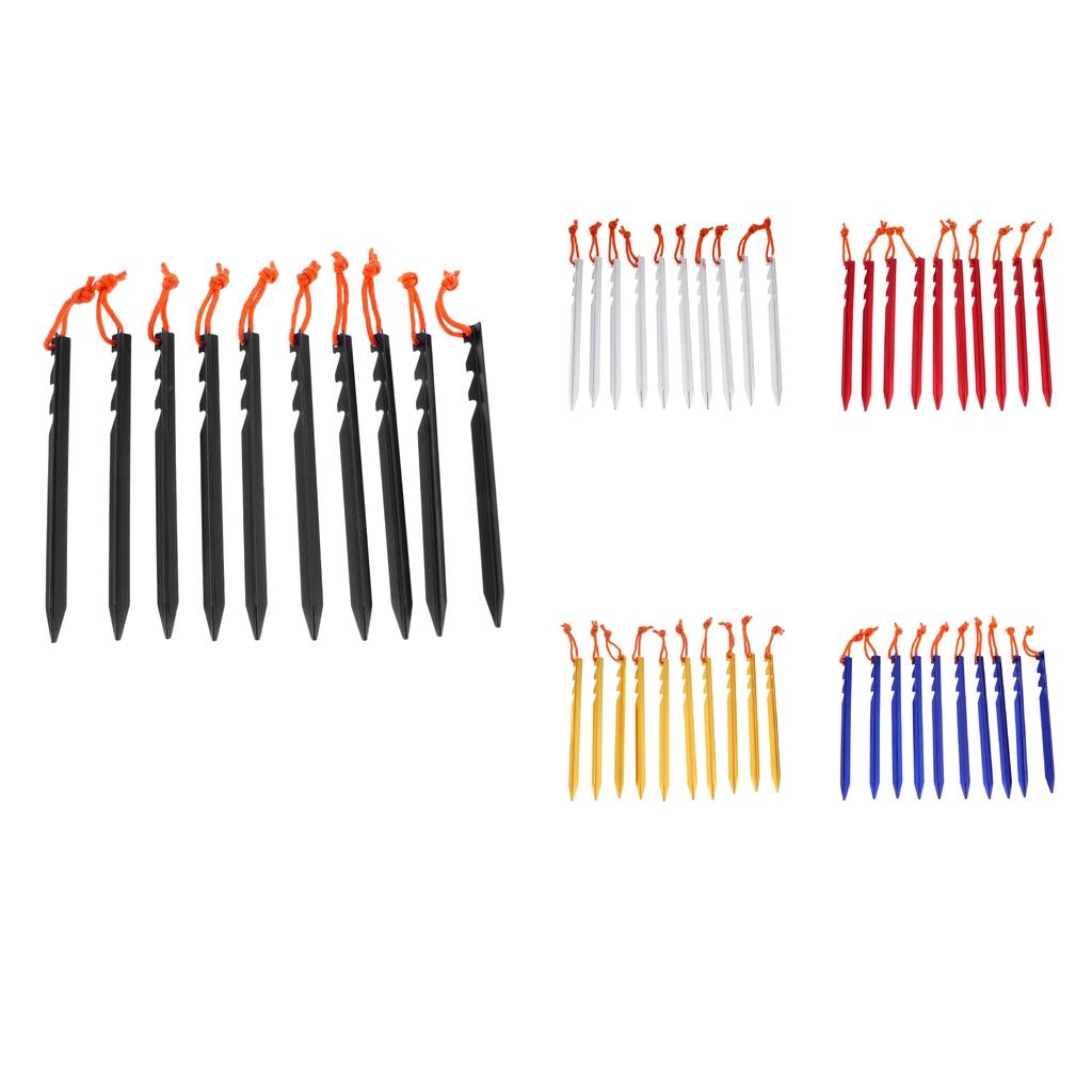 10 Pieces Aluminum Alloy Tent Pegs Stakes Outdoor Camping Accessories
