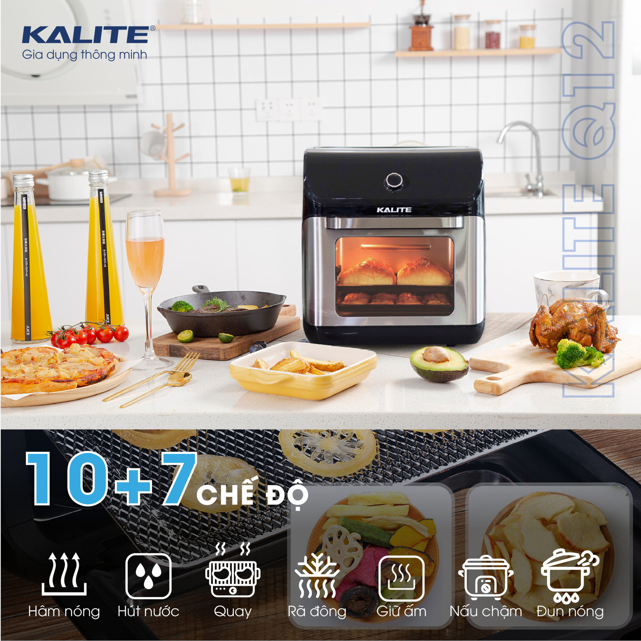 [Hàng chính hãng] Nồi chiên không dầu Kalite KL1200 12L