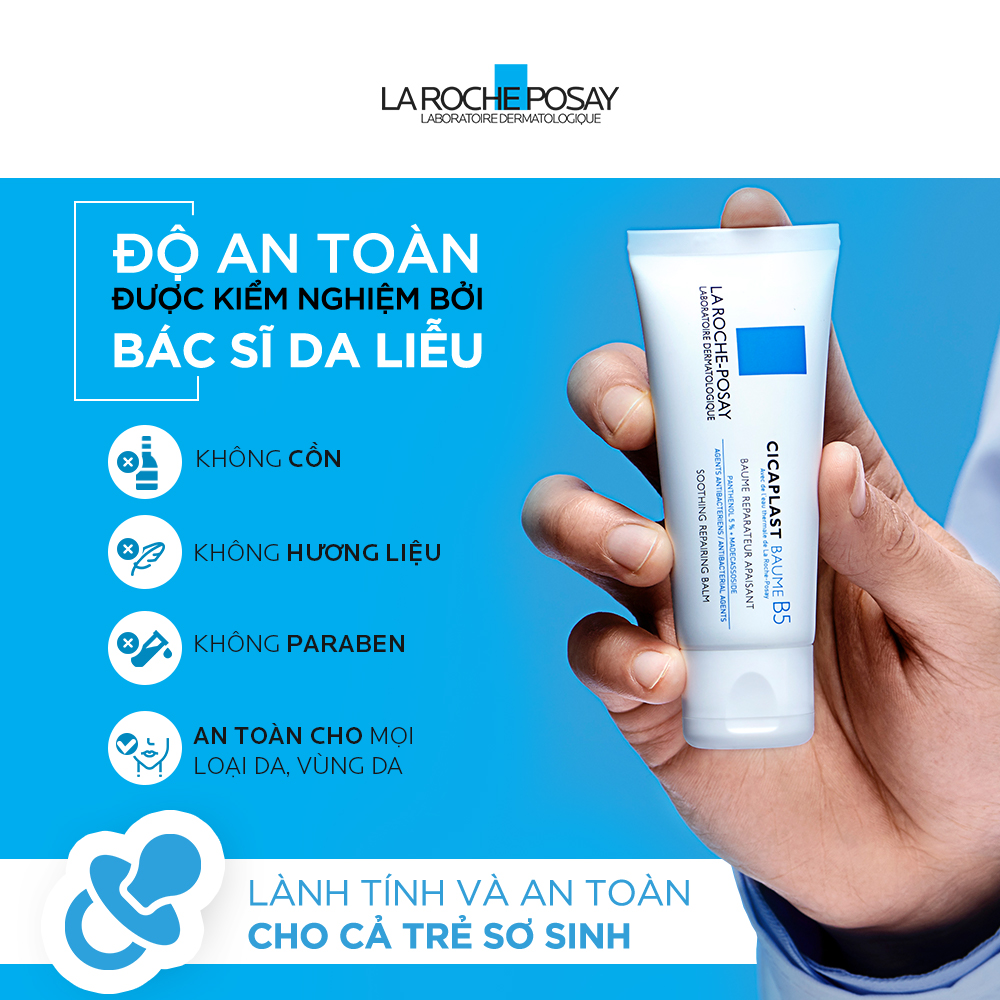 Kem dưỡng giúp làm dịu, làm mượt, làm mát &amp; phục hồi da phù hợp cho trẻ em La Roche-Posay Cicaplast Baume B5 100ml