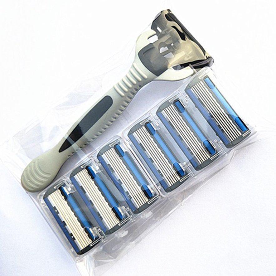 Bộ Dao Cạo Râu + Giá Đỡ + 7 Lưỡi Dao Thay Thế Cho Máy Cạo Râu