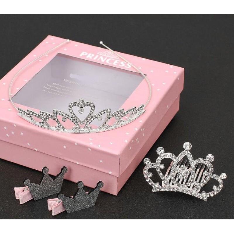 Sét Kẹp tóc vương miện bé gái xinh xắn