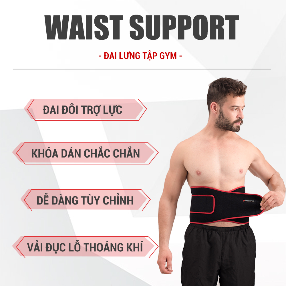 Đai lưng tập gym, bảo vệ cột sống GoodFit GF723WS