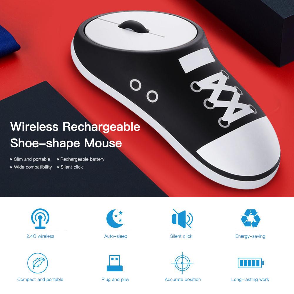 Chuột có thể sạc lại không dây Sneaker Mice 2.4G cho văn phòng