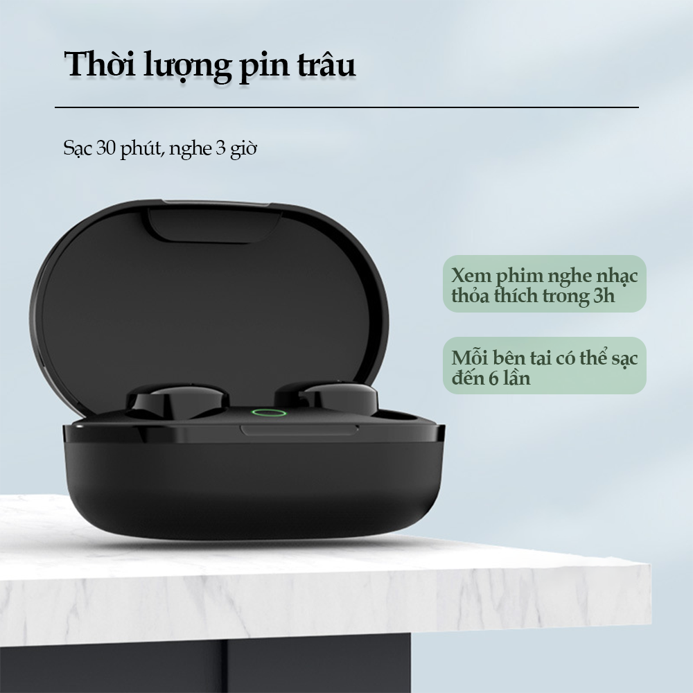 PIN 100H - Tai Nghe Bluetooth Không Dây Lord Tiger Bluetooth 5.3 TWS Micro Ghi Âm Điện Thoại The Deosd - Hàng Chính Hãng