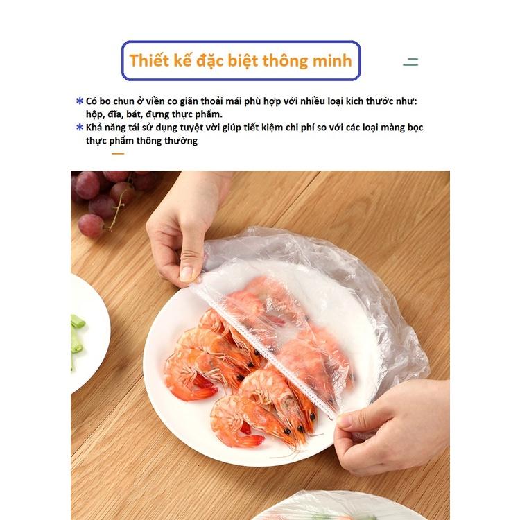 Màng bọc thực phẩm PE túi gấu có chun bọc đồ ăn co giãn tái sử dụng - Đa chức năng nhiều tiện ích trong cuộc sống