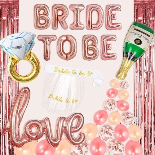 Bộ bong bóng trang trí tiệc chia tay độc thân màu Rosegold Ctdt02