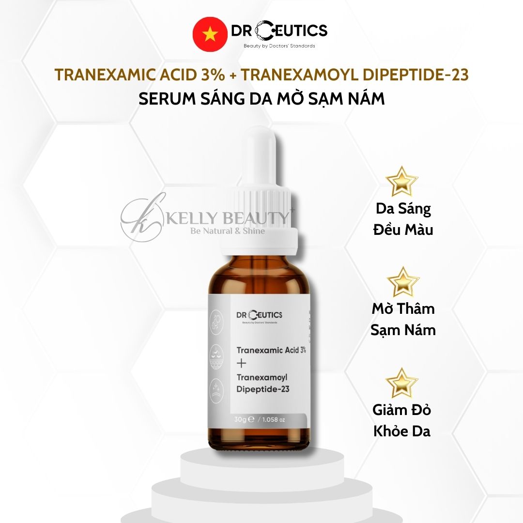Serum TXA DrCeutics - Giảm Thâm Đỏ, Mờ Nám Sạm, Sáng Da - Tranexamic Acid 3% + Tranexamoyl Dipeptide-23 | Kelly Beauty
