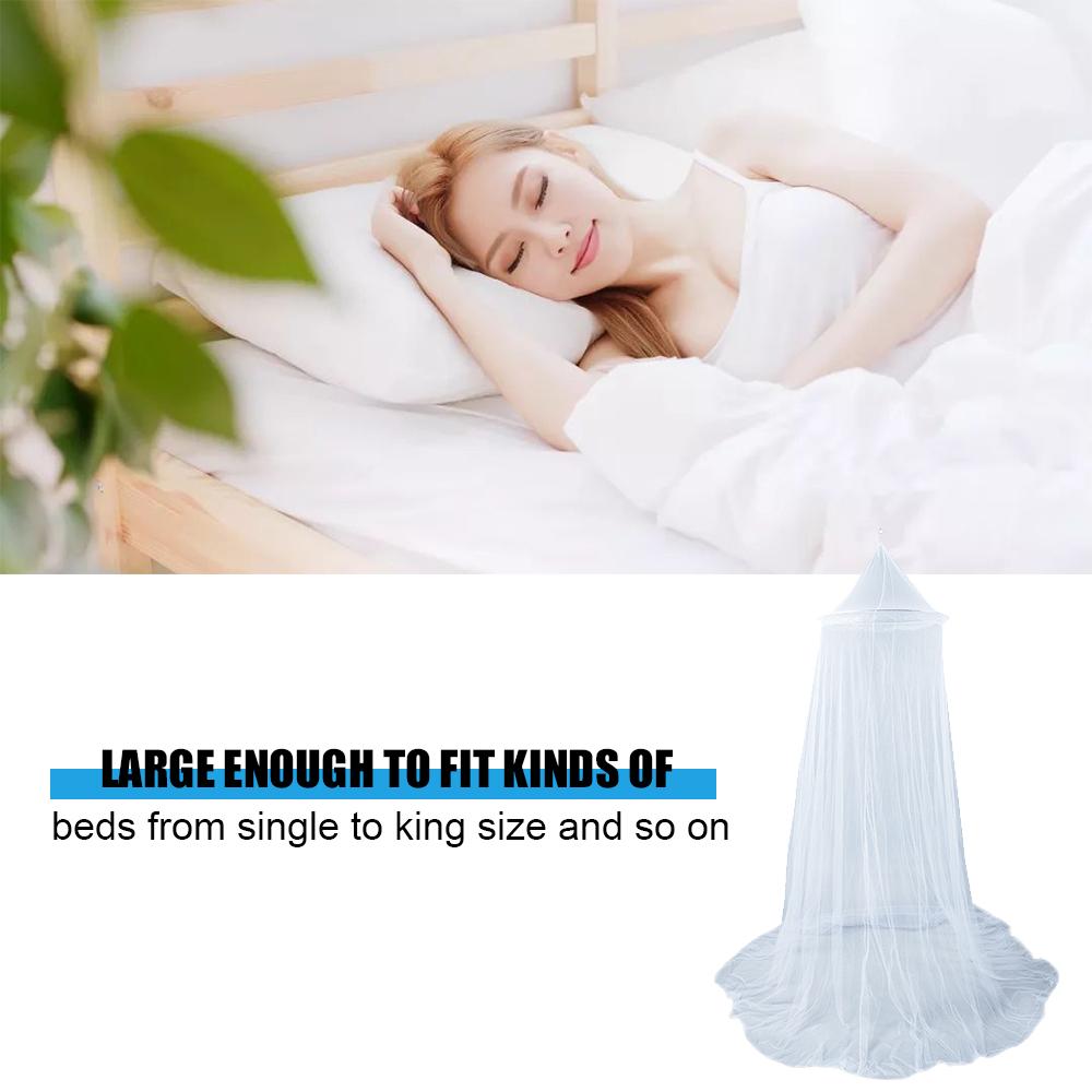 Màn che giường Thiết kế mái vòm tròn và hiệu ứng xếp nếp Được làm từ chất liệu polyester có trọng lượng nhẹ, Hệ thống treo 1 điểm dễ dàng lắp đặt