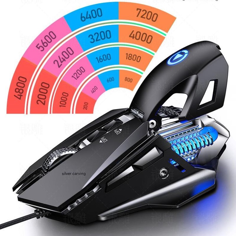 Chuột cơ gaming led RGB 7200DPI G10 mechanical Gaming mouse Esport cho máy tính laptop