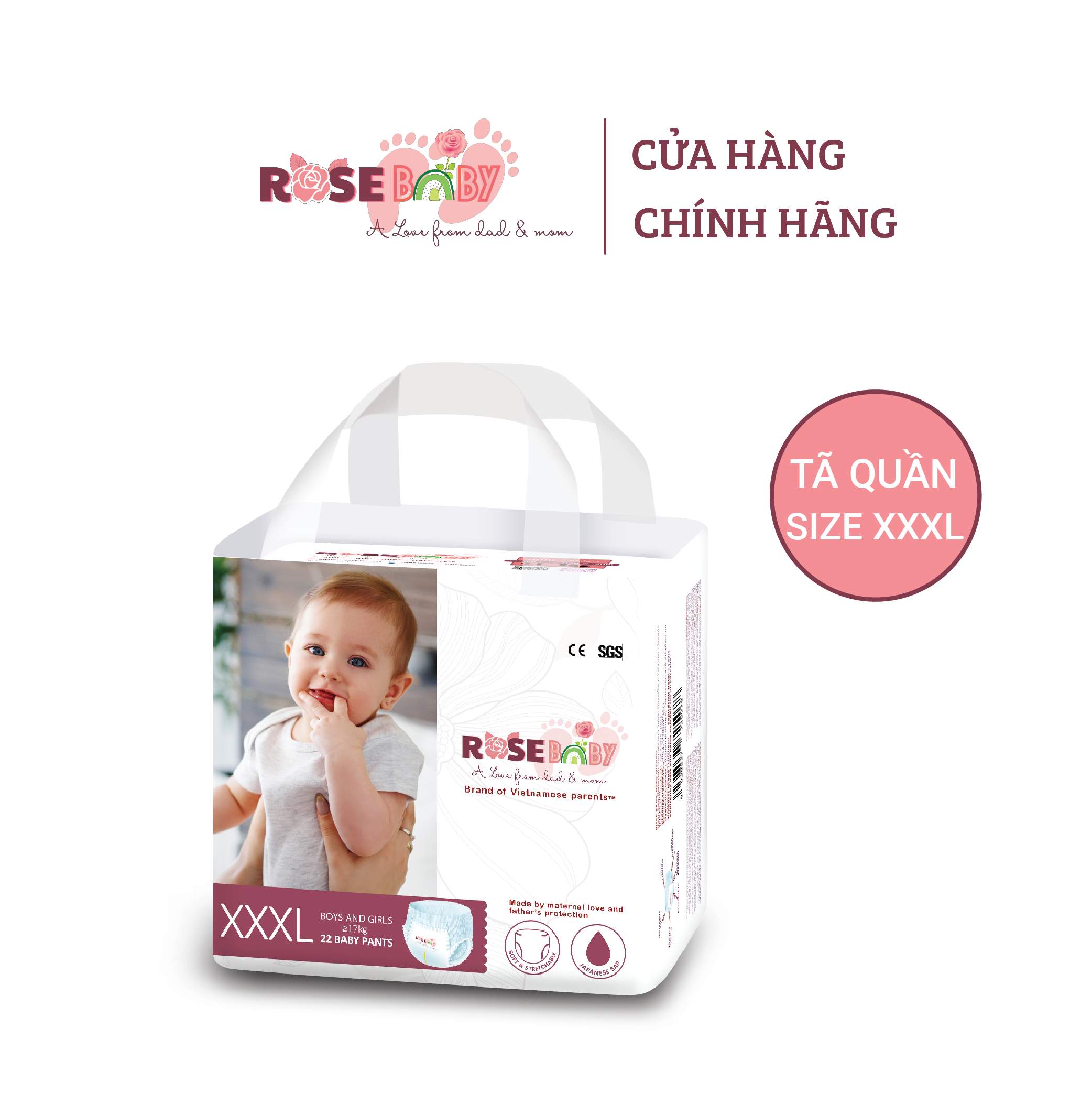 Bịch Bỉm Quần ROSE BABY Size XXXL