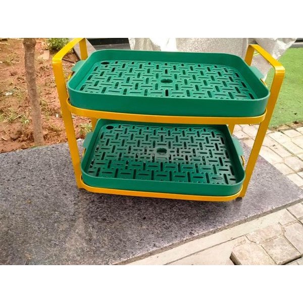GIÁ KỆ LỖ 2 TẦNG ĐỂ CỐC CHÉN, LY, BÁT ĐA NĂNG DỄ LẮP ĐẶT VÀ DI CHUYỂN MỌI NƠI, TIẾT KIỆM DIỆN TÍCH NHÀ BẾP, CHẤT LIỆU KHAY NHỰA 2 LỚP RÁO NƯỚC, KHUNG KIM LOẠI MẠ VÀNG