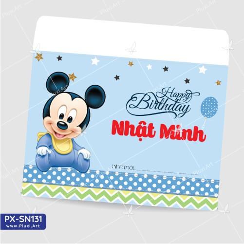Thiệp thôi nôi – sinh nhật Pluxi bé Trai tuổi Chuột PX_SN131