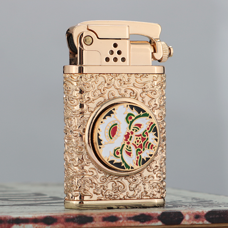 Vỏ Hột Quẹt Bật Lửa Xăng Đá Zorro Z602-105 Họa Tiết Vòng Xoáy Roulette Kỳ Lân Cực Độc