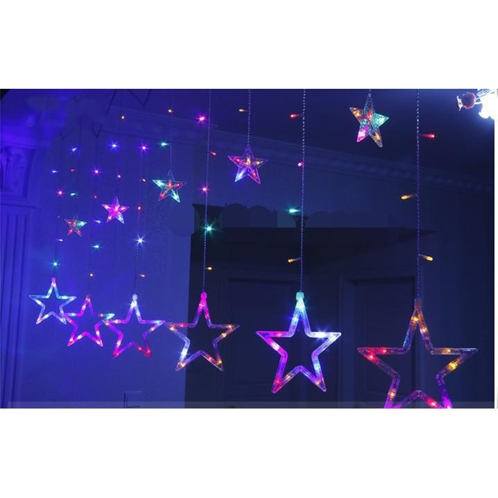 Đèn nháy rèm mành hình ngôi sao trang trí ngày Tết, Noel