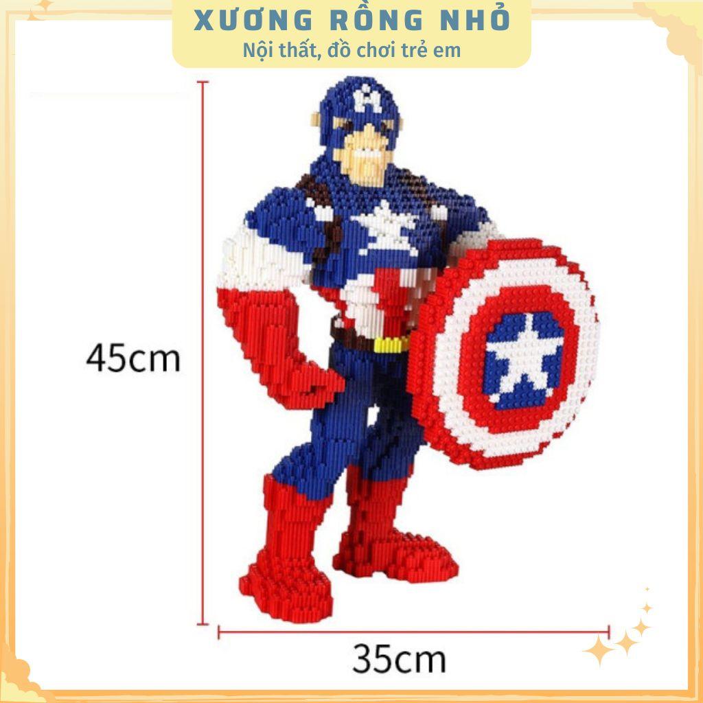 Mô hình lắp ráp nhân vật hoạt hình siêu anh hùng người nhện, captain, người sắt cỡ lớn 45cm fullbox nhựa ABS an toàn