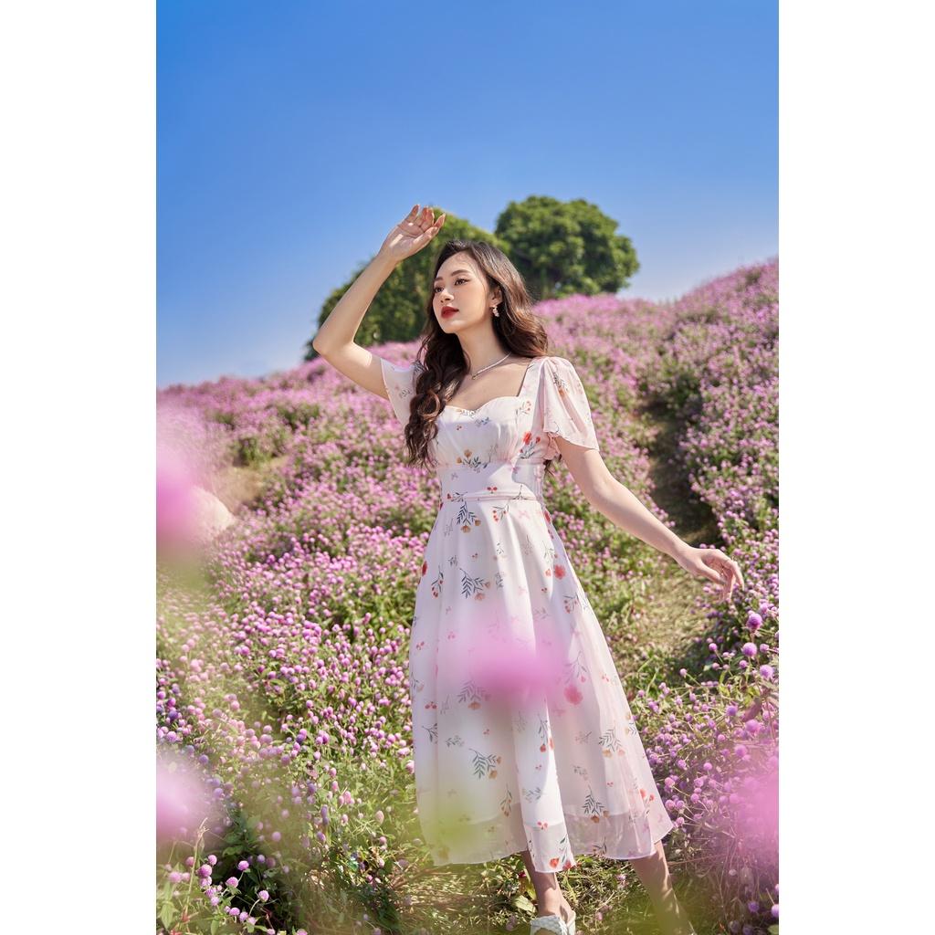 TIELA Đầm váy hoa nhún ngực - Clara Dress