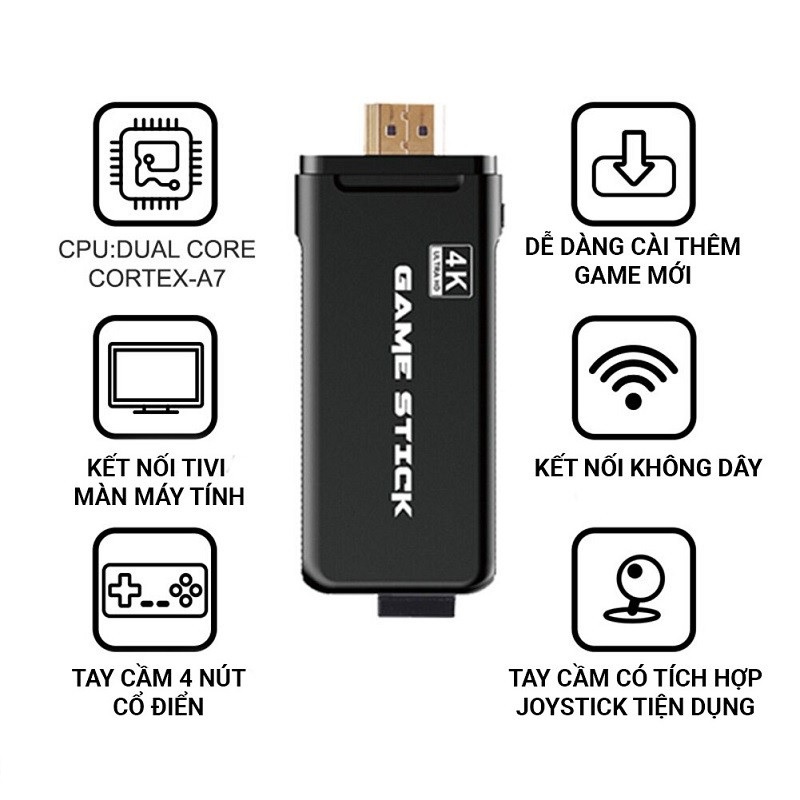 Máy Chơi Game 4 Nút HDMI 64gb - 10.000 Trò Chơi Cổ Điển 4 Nút