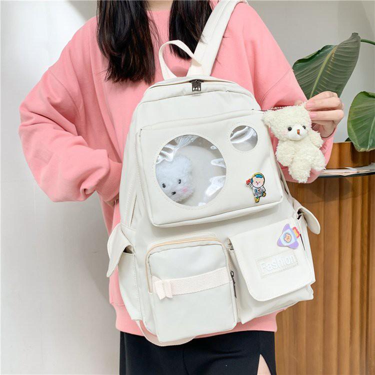  Balo nam nữ đi học chống thấm túi trong suốt giá rẻ (kèm sticker) BAG U TRO265