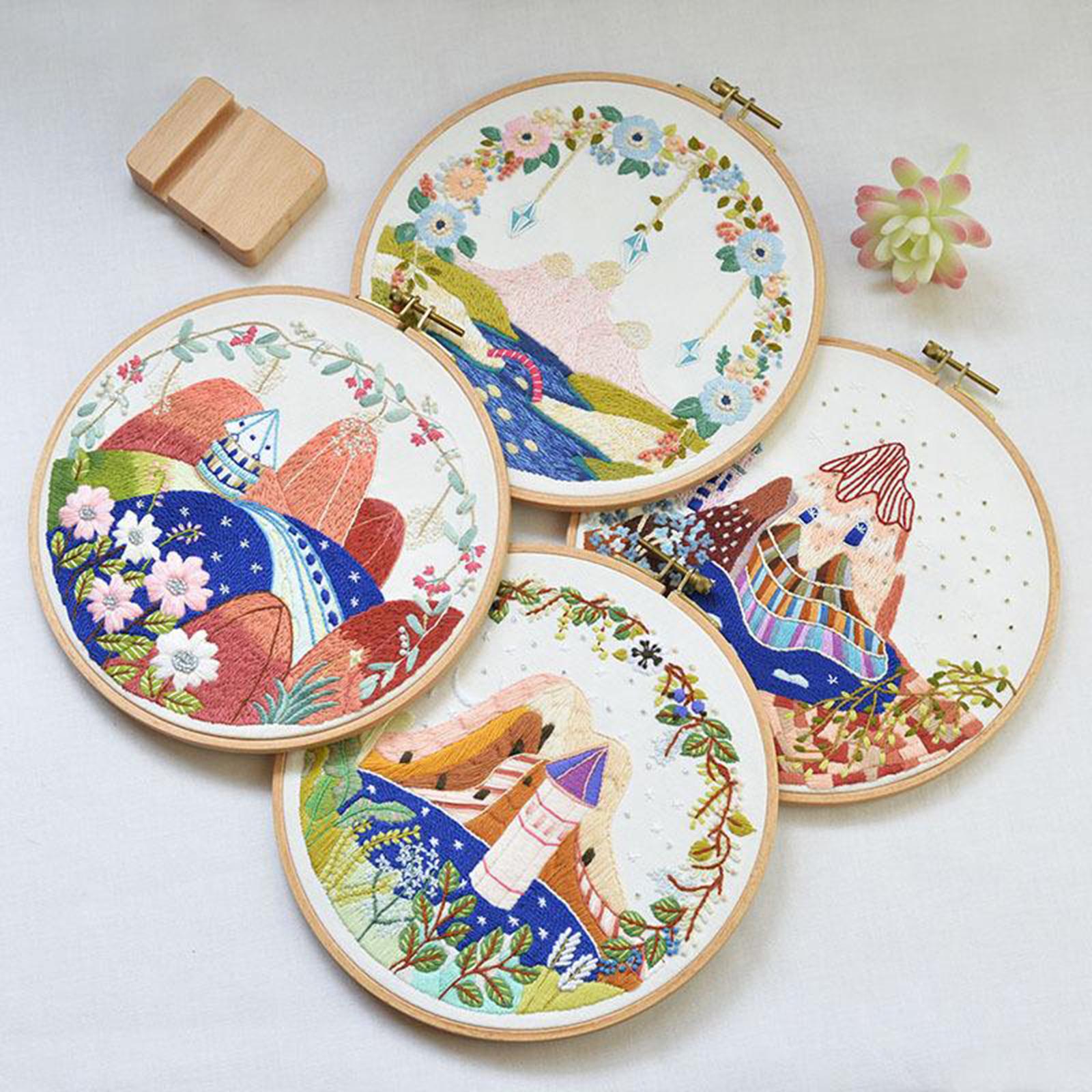 Funny Embroidery Starter Kit Bamboo Embroidery for Beginners Adults Style 1