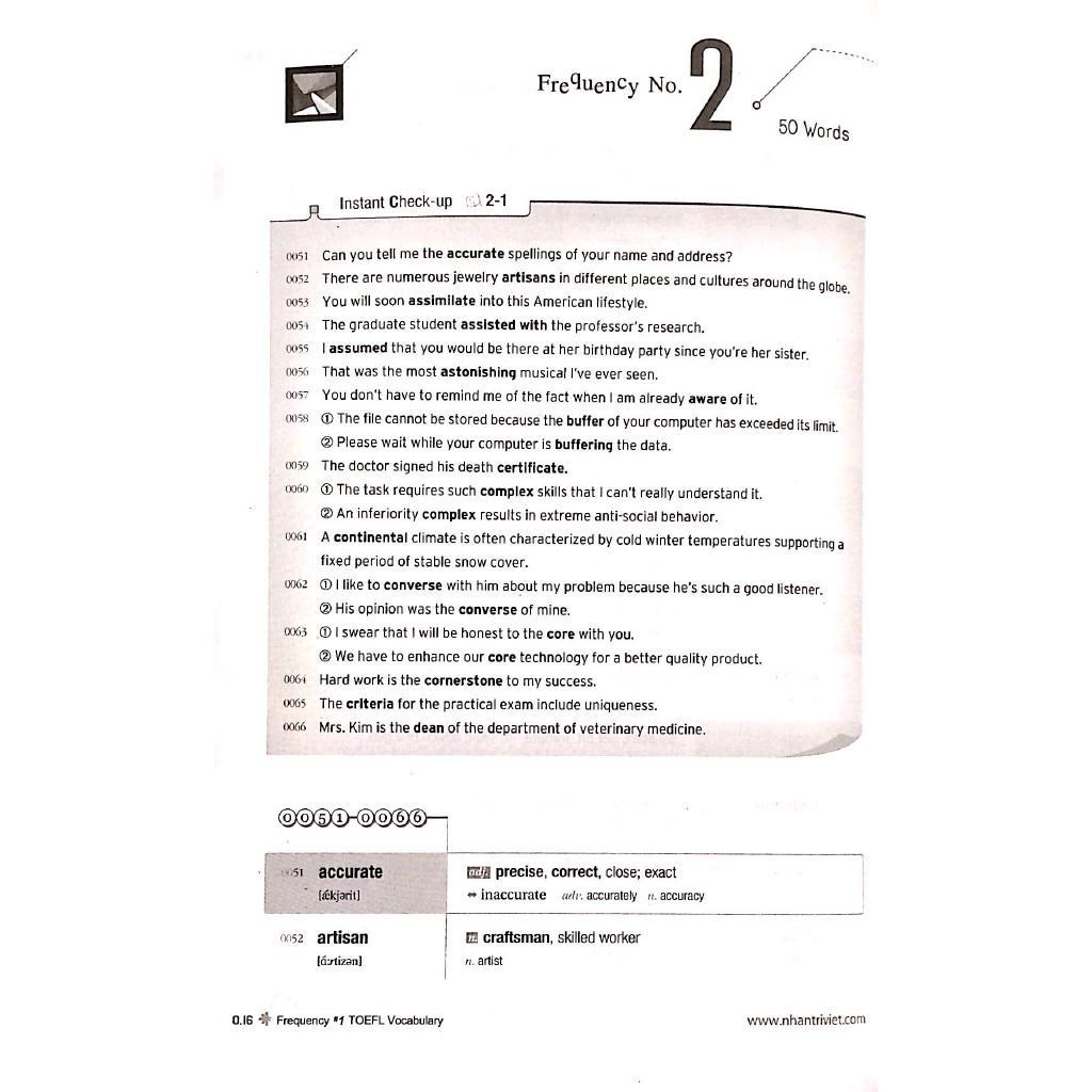 Sách - LinguaForum Frequency # 1 Toefl Vocabualary (Kèm 1CD) - Nhân Trí Việt