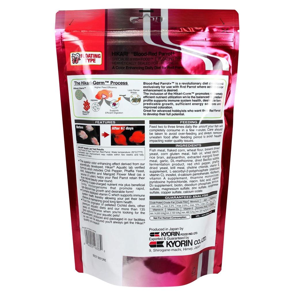 Thức ăn cá hồng két HIKARI BLOOD RED PARROT - cám hồng két, ali, tai tượng, la hán cao cấp -thức ăn cá cảnh-shopleo