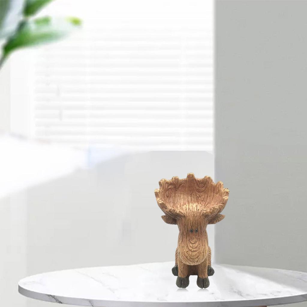 Deer Resin Statue Figurines Storage Box Organizers Desktop Jewelry Container