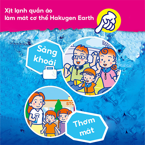 Xịt lạnh quần áo làm mát cơ thể Hakugen Earth (280ml) - Hàng chính hãng