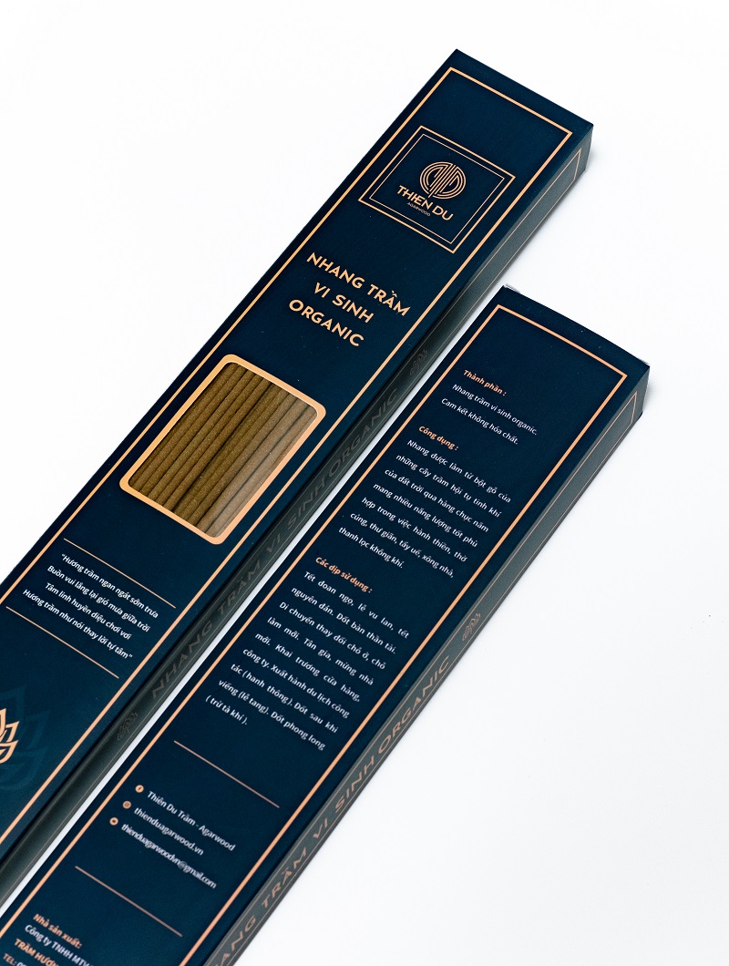 Nhang Trầm Hương Vi Sinh Organic – Agarwood Organic Incense Stick Hương Thơm Dịu Nhẹ, Ít Khói, An Toàn Cho Sức Khỏe
