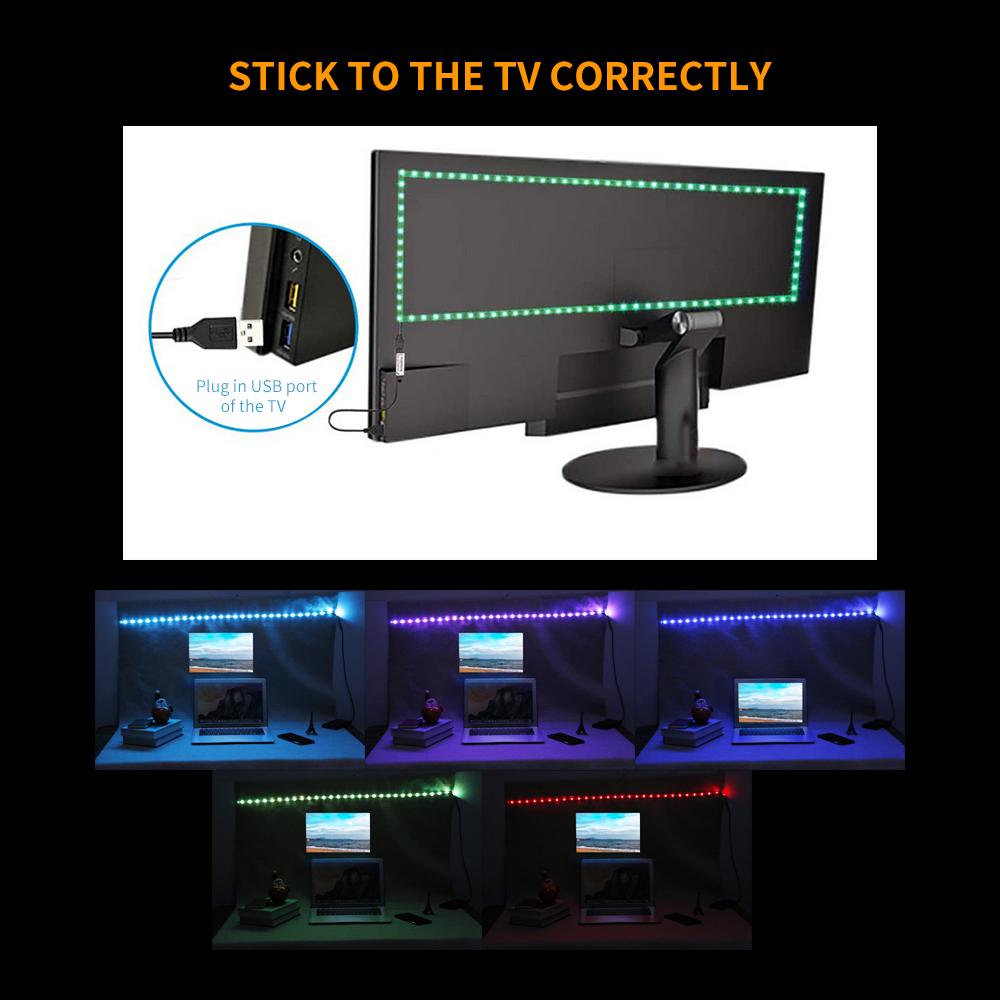 Dải Đèn RGB linh hoạt Điốt băng 5V chiếu sáng nền USB Được cấp nguồn 3 phím