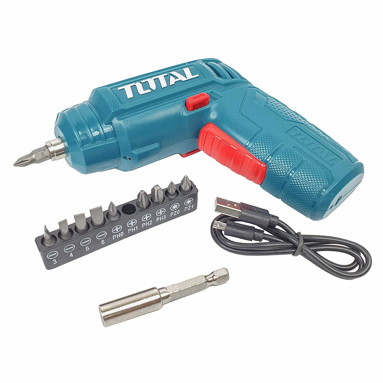 Bộ máy bắt vít dùng pin 4V kèm 11 chi tiết vít TOTAL TSDLI0402 - vặn vít, siết vít, pin dung lượng cao, có đèn LED, có đảo chiều