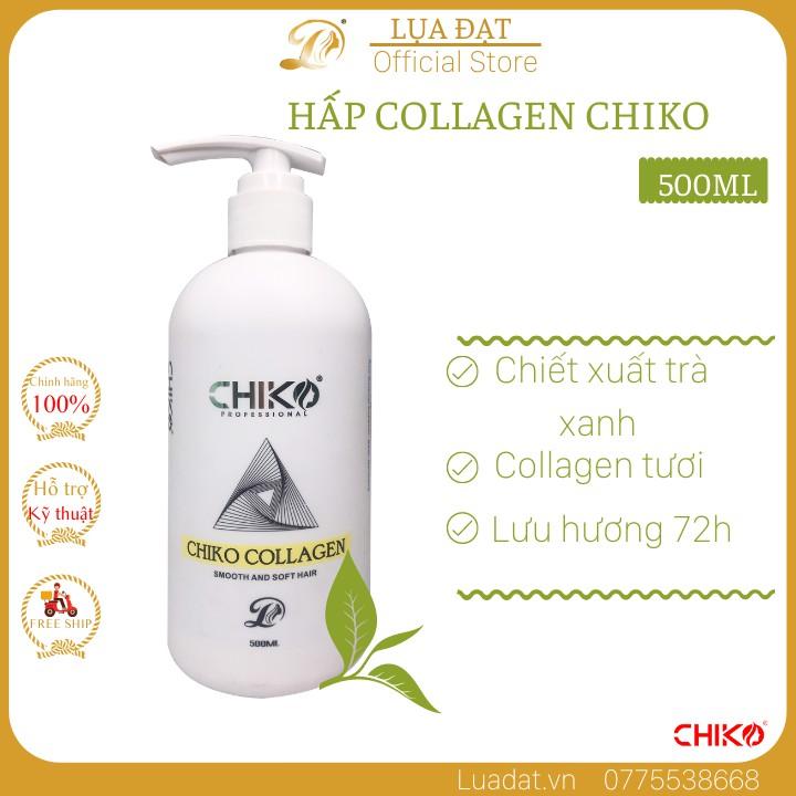 Dầu hấp xả 2 trong 1 Collagen CHIKO-phục hồi tóc hư tổn,ngăn ngừa rụng tóc 500ML