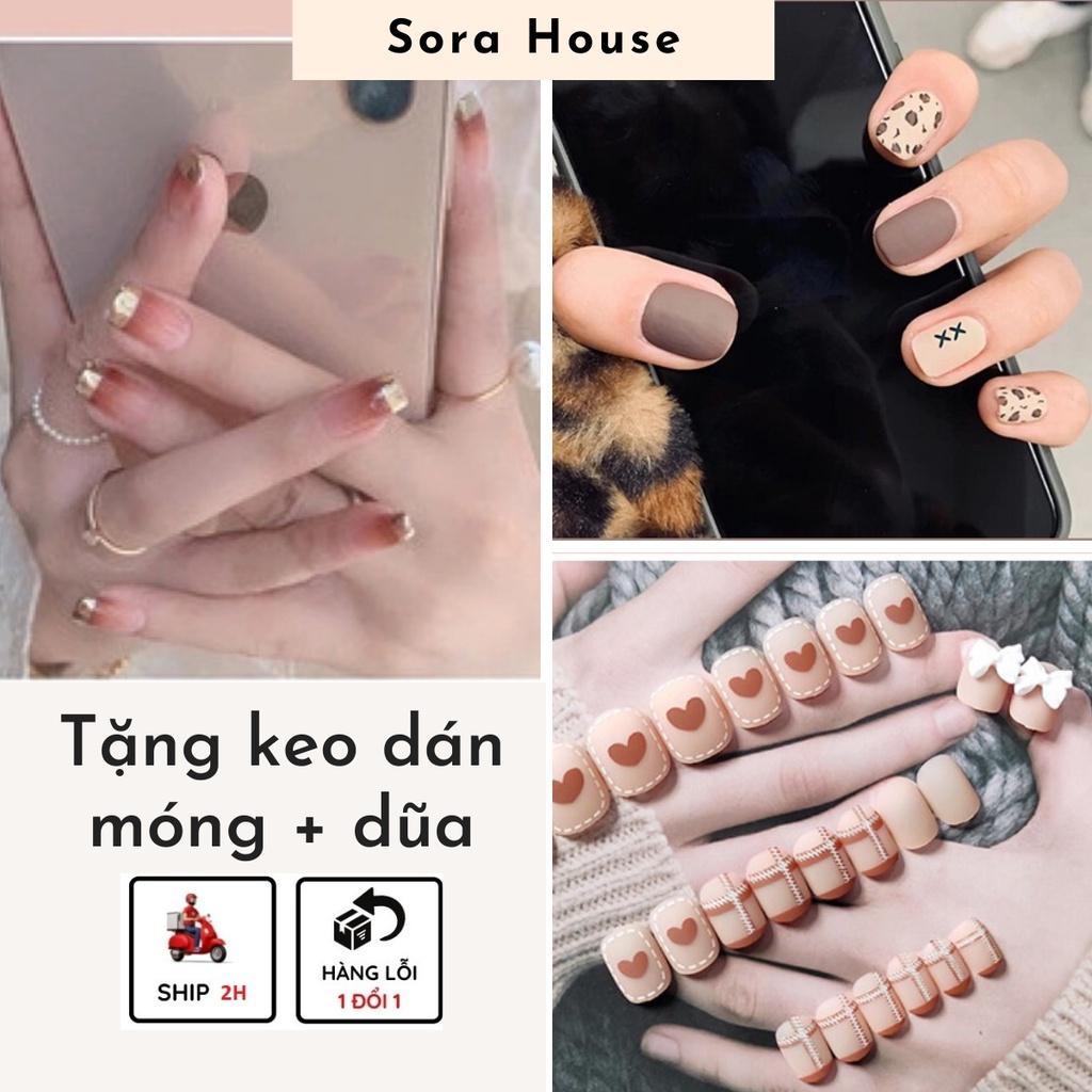Móng Giả Set 24 Móng Tay Giả Tặng Keo Dán Móng | M, JP