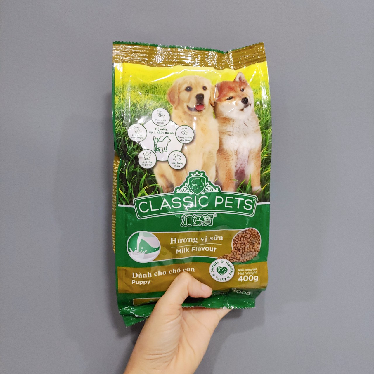 COMBO 5 GÓI Thức Ăn Hạt Khô Dành Chó Con Hương Vị Sữa Classic Pets Milk Flavour 400g