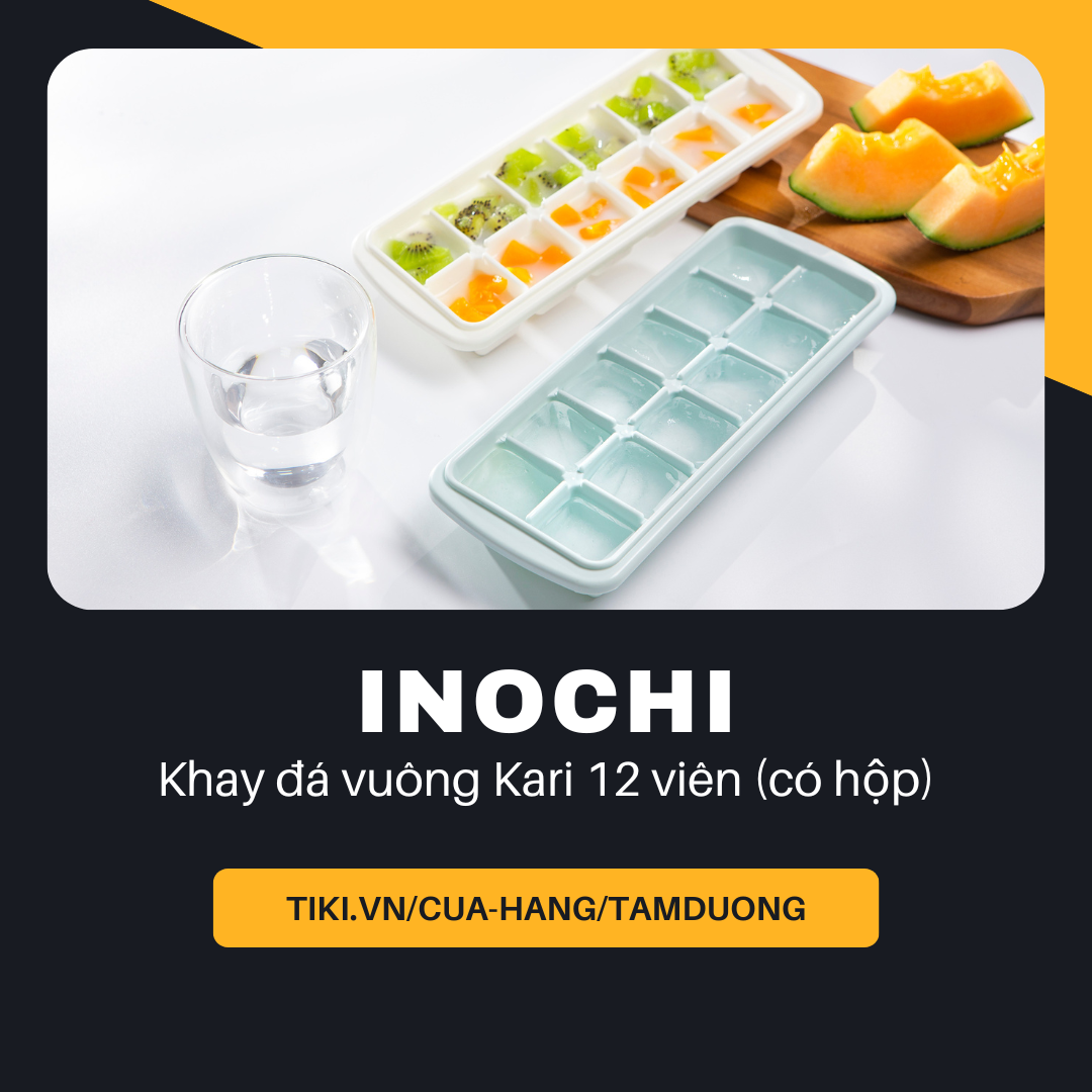Khay làm đá vuông Inochi Kari 12 viên