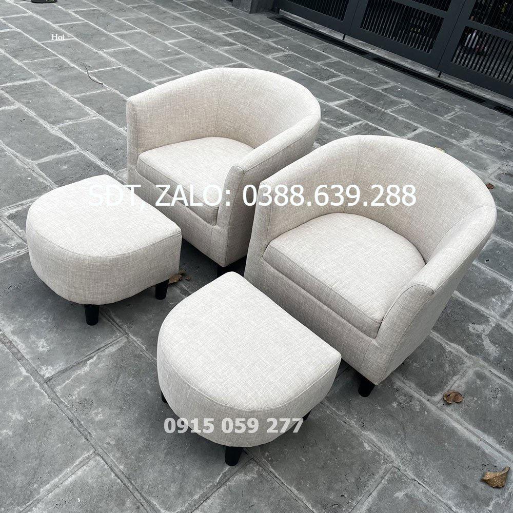 Ghế sofa mini thư giản cho một người ngồi màu trắng kem cao cấp 65*60*65cm giao hàng toàn quốc