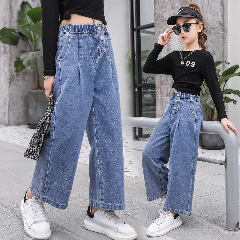 Quần bò, quần Jean bé gái lớn size nhỏ 150-160cm phong cách Hàn Quốc, mẫu mới nhất