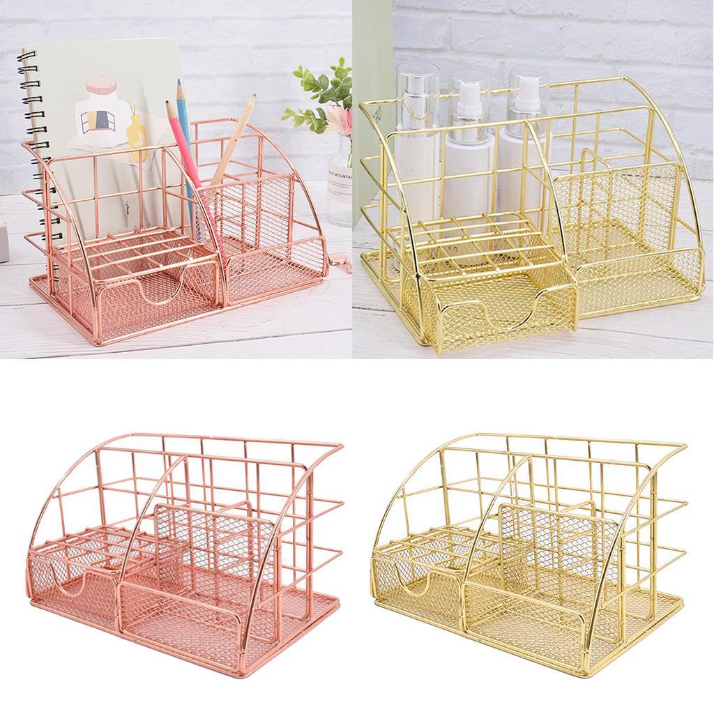 2Pcs Desk Organizer Supplies 4 Upright Sections Office School Pen Holder