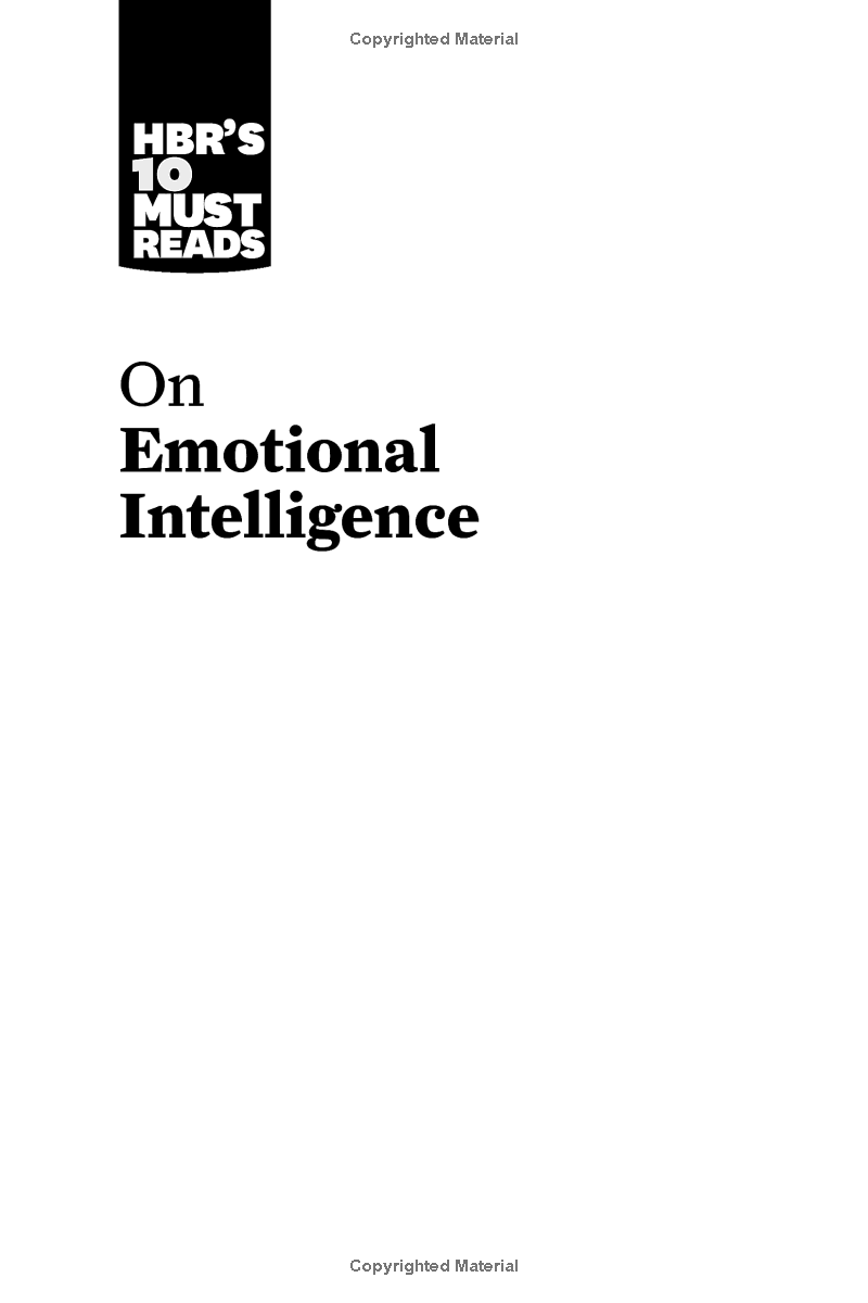 Harvard Business Review's 10 Must Reads On Emotional Intelligence