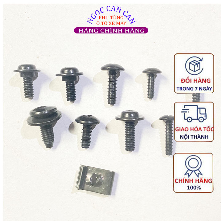 Bộ 75 ốc dàn áo ốc lục cho xe Honda gồm 9 loại khác nhau
