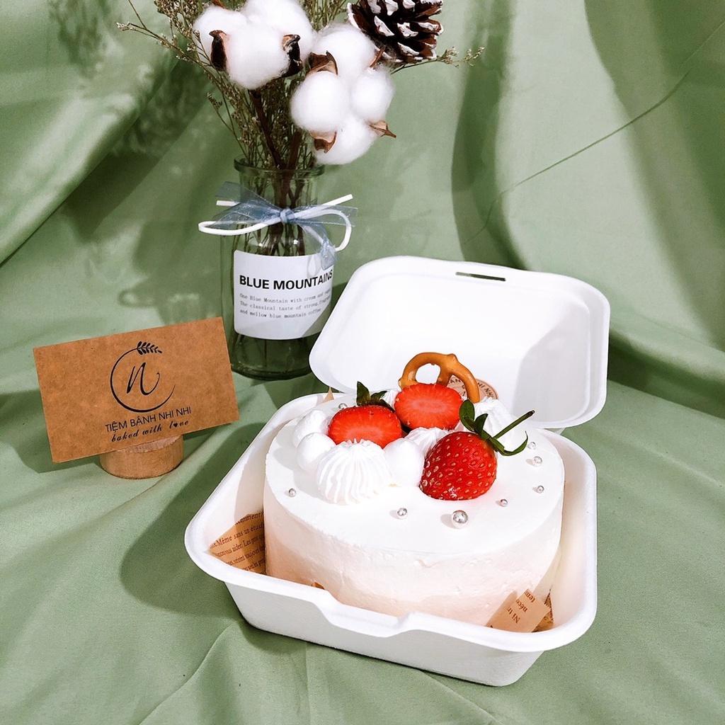 50 Hộp Bã Mía Vuông đựng bento cake - bánh kem mini 12cm