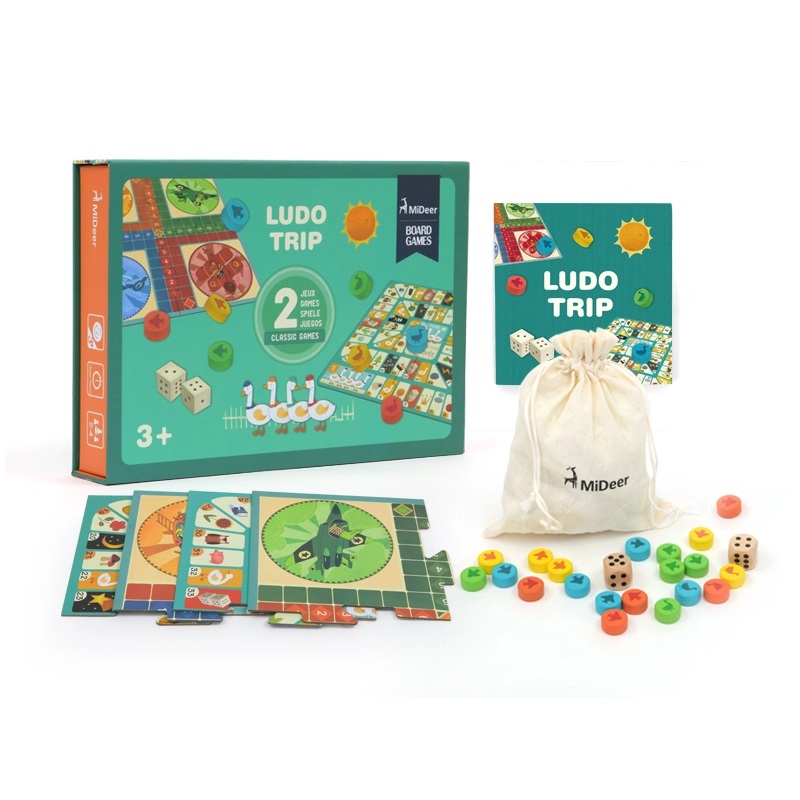 Đồ chơi gỗ trẻ em Cờ thông minh Ludo Trip - Chính hãng Mideer